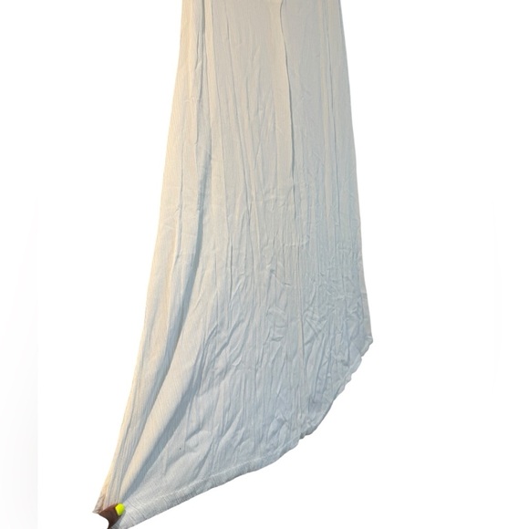 Vintage Barbara Lesser Maxi Sleeveless Ivory Dress with Turquoise Buttons - Picture 2 of 7